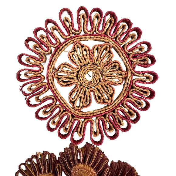 Rafia Straw Rattan Wicker Trivets Hot Pads-Set of 4! - Picture 2 of 7